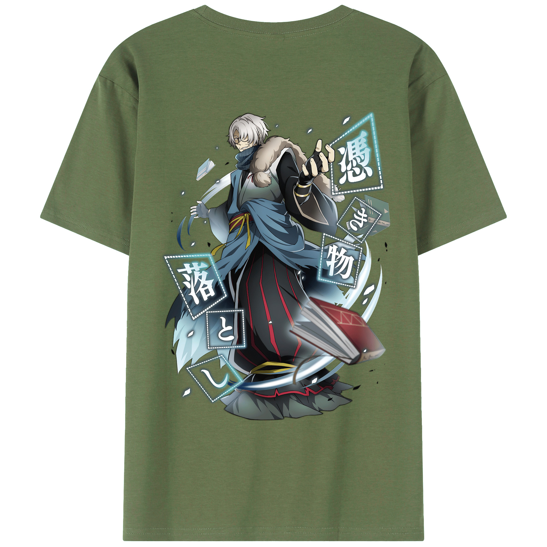 （画像用） 文豪ストレイドッグス Bungo Stray Dogs 綿100％ メンズ半袖Tシャツ（バックプリント） 通気性